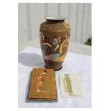 Vintage Japanese Paper Wallet & Satsuma Vase 13