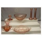 Pink Depression & 1980's Glassware Lot