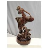 MCM Royal Haeger Woman Riding Fish Flower Frog