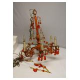 Vintage Metal Chandellier Glass Prisms