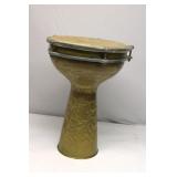 Vintage Embossed Brass Patina Goblet Darbuka