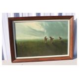 Vintage Horse Signed Lithograph  35"x 25"