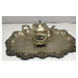 Silver Plate Coffee Pot & Tray