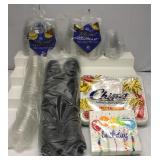 New Plastic Cups Lids & Plates Lot