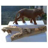Vinage Carved Lion & Frogs