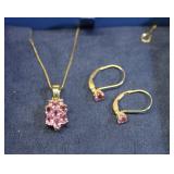 10K Gold Sapphire Necklace & Earring Set
