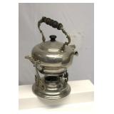 Antique Silver Plate Kettle with Warming Stand