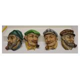 vintage Lefton ceramic wall Head plaques