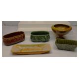 MCM Pottery Planters Lot of 5