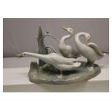 Lladro Porcelain Ducks Geese Group of 3 Figurine