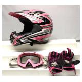 GLX Motorcycle Helmet Goggles Gloves