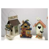 Wood Bird Houses Lot of 3