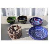 Stoneware Dishes Some signed  Lot