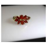10K Gold 1.35 CT Fire Opal Ring size 9