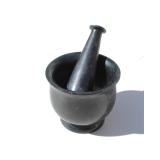 Black Soapstone Small Mortar and Pestler