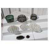 Metal & Glass Flower Frog Lot