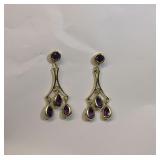 10K Gold Amethyst Earrings