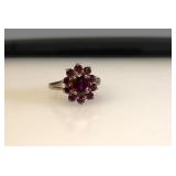 10K Gold Amethyst & Tourmaline Ring size 8