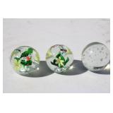 Art Glass Paperweights set of 3