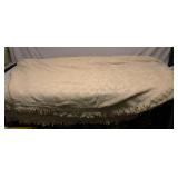 Mid Century White Chenille Bedspread Full Size