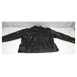 Vintage Diamond Plate Leather Jacket Woman Size XL