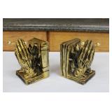 MCM Praying Hands Bookends Gold Tone