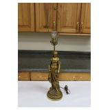Vintage French Art Nouveau figural table lamp