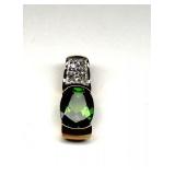 10K Yellow Gold Diopside Diamond Pendant