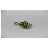 14K Yellow Gold Diopside Diamond Pendant