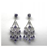 10K White Gold 3.25 CTW Iolite Earrings