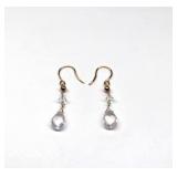 10K Yellow Gold Rose Quartz 4.31CTW Earrings