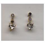 10K White Topaz & Iolite Earrigs