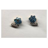 10K Gold 1.05 CTW Apatite Diamond Earrings