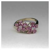 10K Yellow Gold Sapphire Diamond Ring size 7