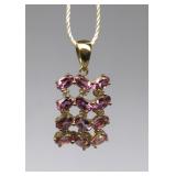 10K Gold Iolite Diamond Pendant