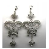 14K White Gold Diamond Earrings