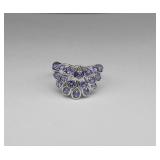 10K White Gold Tanzanite 1.25CTW Diamond Ring