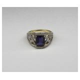 10K Yellow & White Gold Tourmaline Diamond Ring7.5