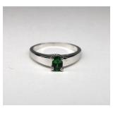 10K White Gold Diopside Ring size 7,5