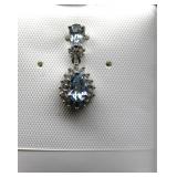 10K White Gold .53CTW Aquamarine & .10CTW Diamond