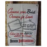 Vintage Canvas Buick Sales Sign 21"x30"