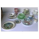Vintage Cups & Saucers w Souvenir Plates
