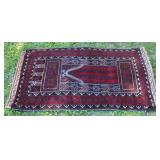 Afghan Baluch handmade wool prayer rug 57" x 29"
