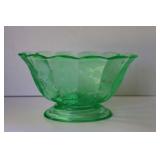 Green Uranium Glass Centerpiece Bowl