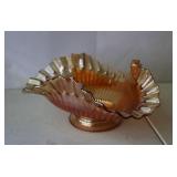 vintage marigold carnival glass bowl