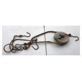 antique wooden block and tackle pulley
