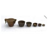 Antique Bronze Weight Set Early 19th Century
