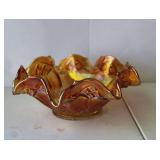 Imperial Glass Marigold Carnival Glass Dish Bowl