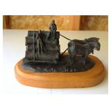 Bronze Cast Lumberjack Log Sled