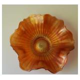 Fenton "Stippled Rays" carnival glass bowl